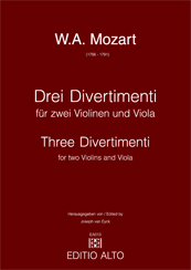 Wolfgang Amadeus Mozart Divertimenti KV 439b zwei Violinen Viola