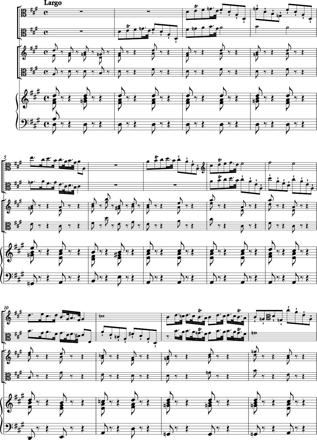 Christoph Graupner Concerto la majeur pour Viole d'amour, Alto et Orchestre  chordes
