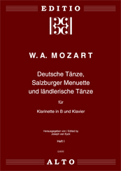 Wolfgang Amadeus Mozart German Dances Menuets Country Dances Clarinet Piano