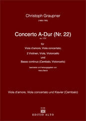 Christoph Graupner Concerto A major (Nr. 22) Viola d'amore, Viola and Piano
