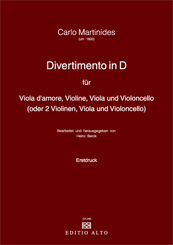  Carlo Martinides Divertimento for Viola d'amore, Violin, Viola and Cello