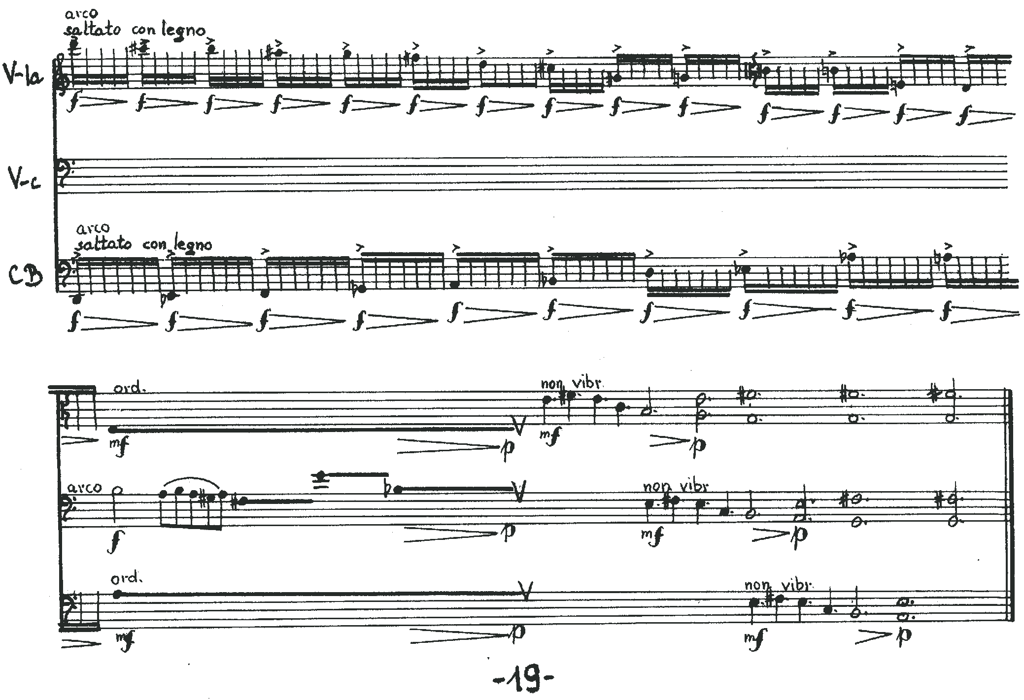Viola, Cello and Double Bass