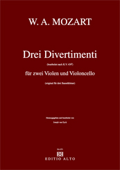 Wolfgang Amadeus Mozart Divertimentos KV 439b Two Violas Cello