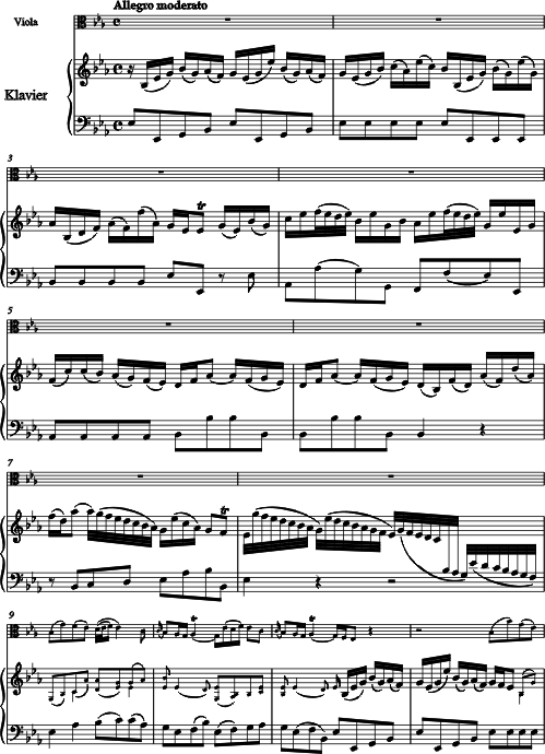 Johann Sebastian Bach Sonate Es Dur für Viola und Klavier
