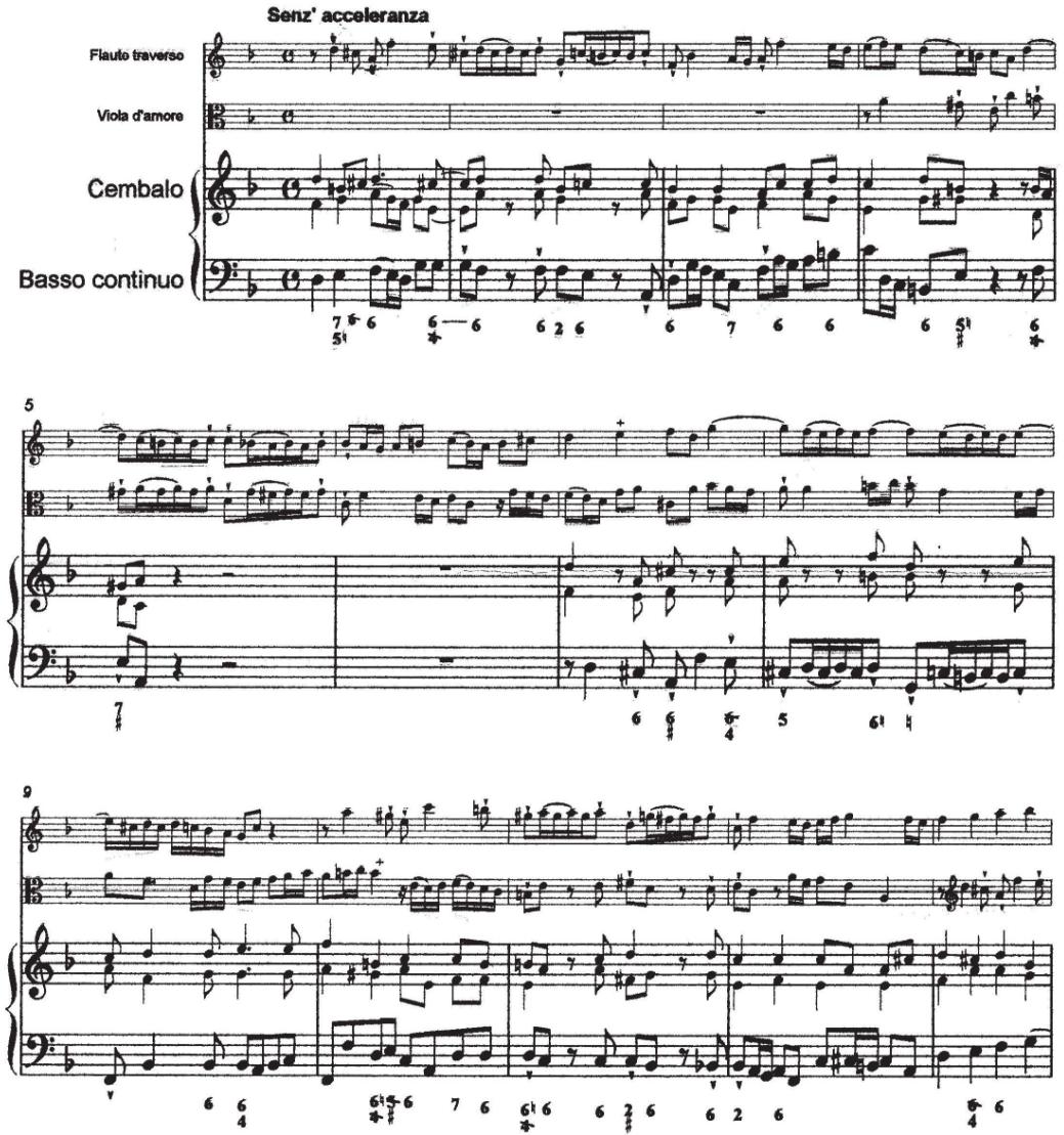 Christoph Graupner sonata d moll flauto traverso, viola d'amore, cembalo