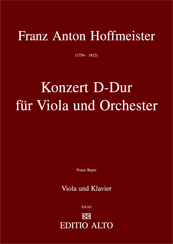 Franz Anton Hoffmeister Concerto D major Viola Piano