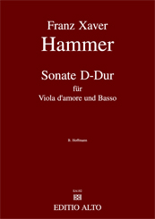 Franz Xaver Hammer Sonata D major Viola d’amore and Piano